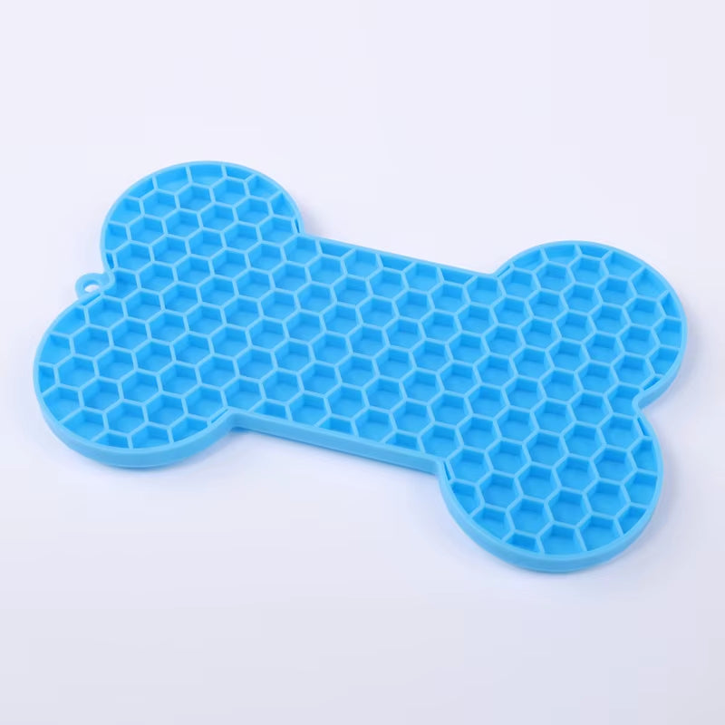 Pet Supplies Silicone Pet Licking Mat Cat Anti-Choking with Slow Food Bowl Puppy Bath Distracted Licking Plate Cutlery