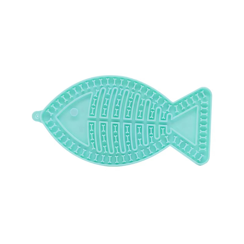 Pet Supplies Silicone Pet Licking Mat Cat Anti-Choking with Slow Food Bowl Puppy Bath Distracted Licking Plate Cutlery