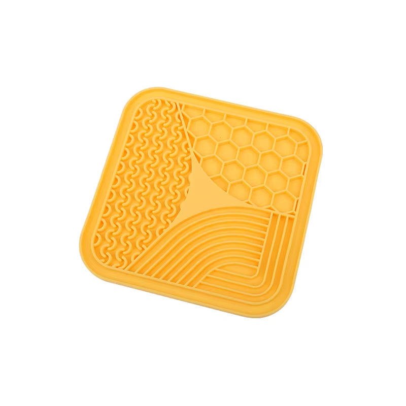 Pet Supplies Silicone Pet Licking Mat Cat Anti-Choking with Slow Food Bowl Puppy Bath Distracted Licking Plate Cutlery