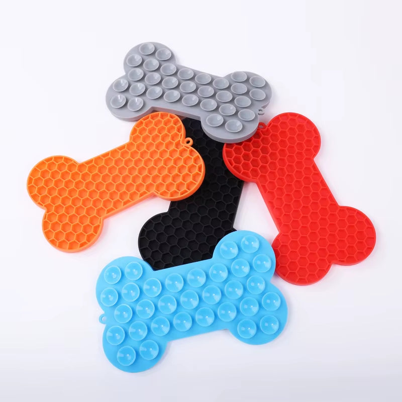 Pet Supplies Silicone Pet Licking Mat Cat Anti-Choking with Slow Food Bowl Puppy Bath Distracted Licking Plate Cutlery